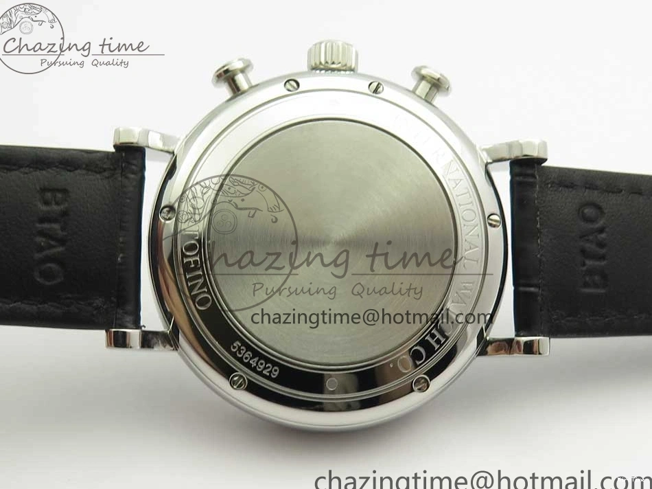 MIROTIME 0123 Portofino IW391001 SS ZK 1:1 Best Edition White Dial Silver Markers on Black Leather Strap A RelaxedFit 7139